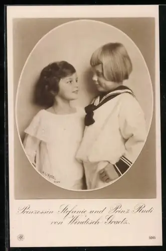 AK Portrait von Prinzessin Stefanie und Prinz Rudi von Windisch Graetz