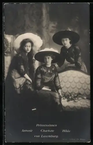 AK Prinzessinnen Antonie, Charlotte und Hilda von Luxemburg