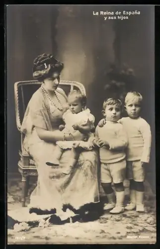 AK Königshaus von Spanien, La Reina de Espana y sus hijos