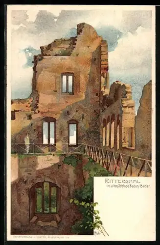 Künstler-AK K. Mutter: Baden-Baden, Rittersaal im alten Schloss