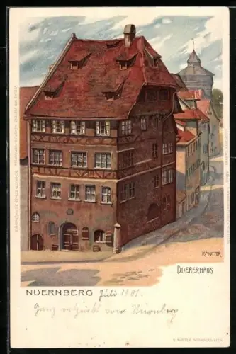 Künstler-AK K. Mutter: Nürnberg, Düererhaus
