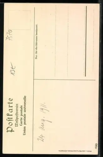 Künstler-AK K. Mutter: Baden-Baden, Kath. Kirche von Wohnhäusern umgeben