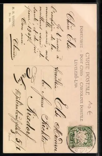 Künstler-AK Wichera: Fröhliche Fahrt in`s Neue Jahr!, Dame in Automobil