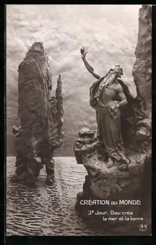 Künstler-AK Domenico Mastroianni: Schöpfung 3. Tag, Gott erschafft Erde und Meer
