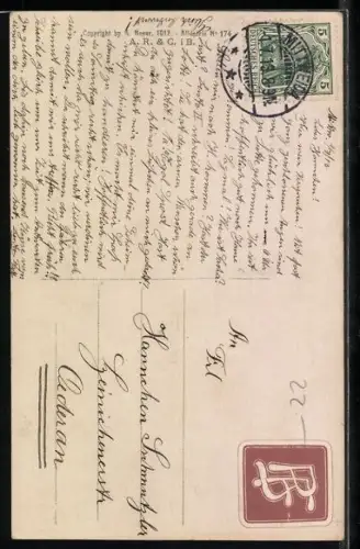 Künstler-AK Domenico Mastroianni: Schäfer läuft mit Glocke junger Bäuerin hinterher