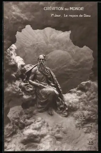 Künstler-AK Domenico Mastroianni: Creation du Monde 7e jour, Le repos de Dieu