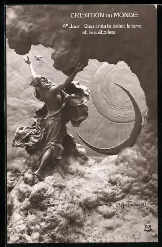 Künstler-AK Domenico Mastroianni: Création du Monde, 4e Jour..., Erschaffung der Welt