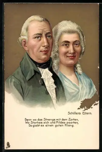 AK Denn wo das Strenge mit dem Zarten..., Schillers Eltern