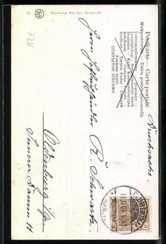 Künstler-AK Portrait des Dichters Leo Tolstoj