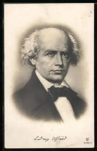 AK Portrait Ludwig Uhland mit Fliege