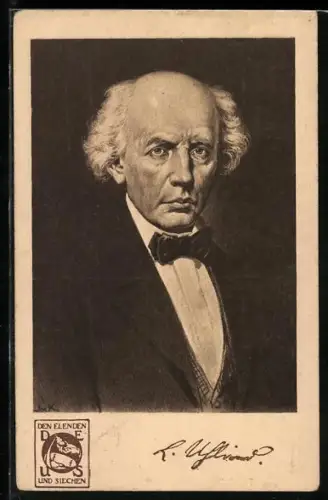 Künstler-AK Die Elenden und Siechen, Portrait von Ludwig Uhland