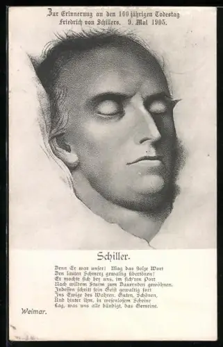Künstler-AK Erinnerung an den 100 jährigen Todestag Friedrich von Schillers 1905