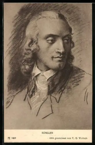 Künstler-AK Friedrich von Schiller, 1804 gezeichnet von F.G. Weitsch