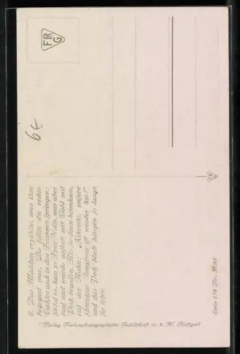 Künstler-AK Otto Kubel: Frau Holle, Die Tochter kommt mit Pech gegossen nachhause