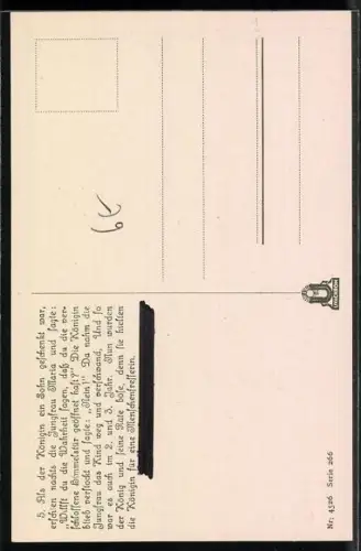 Künstler-AK Oskar Herrfurth: Marienkind, Maria entwendet das Kind der Königin