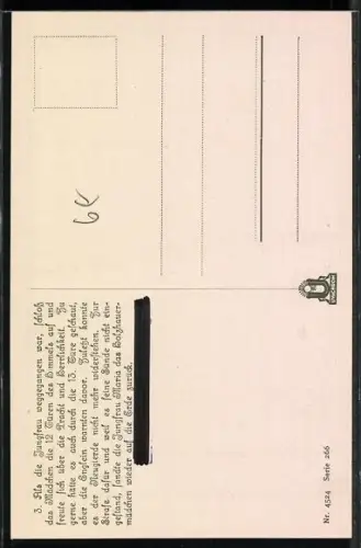 Künstler-AK Oskar Herrfurth: Brüder Grimms Marienkind: 3. Als die Jungfrau weggegangen war...