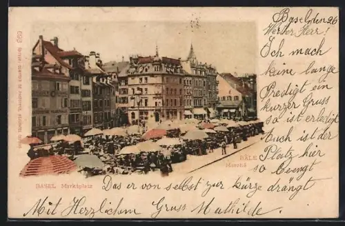 AK Basel, Partie am Marktplatz
