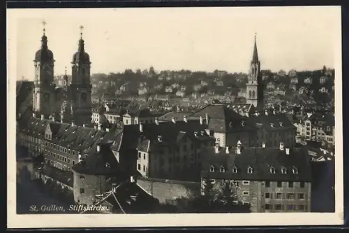 AK St. Gallen, Blick zur Stiftskirche