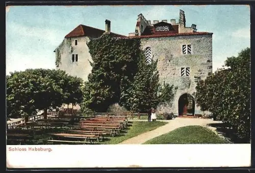 AK Habsburg, Schloss Habsburg mit Garten