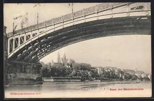 AK Basel, Partie under den Weitsteinbrücke