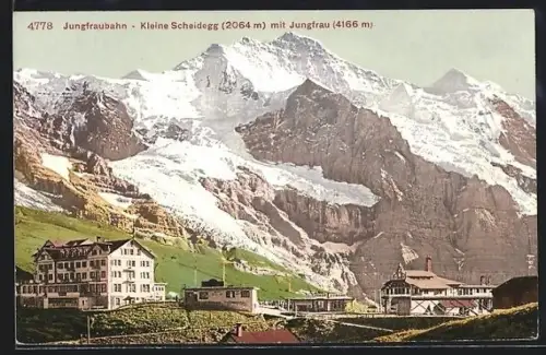 AK Kleine Scheidegg /Jungfraubahn, Kleine Scheidegg mit Jungfrau
