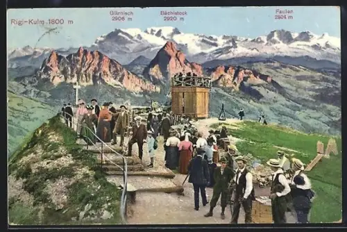 AK Rigi-Kulm, Ansicht mit Glärnisch, Bächistock und Faulen