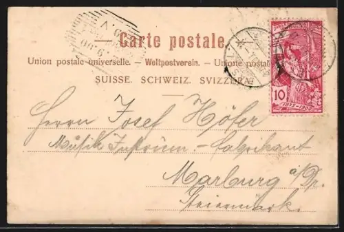 AK Basel, Blick zum Ort