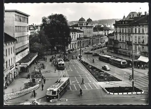 AK Winterthur, Strassenbahnen am Bahnhofplatz