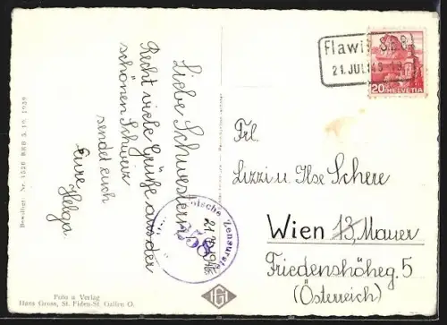 AK Flawil /St. G., Ortsansicht mit Säntis