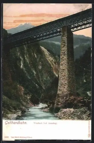 AK Amsteg, Viadukt der Gotthardbahn