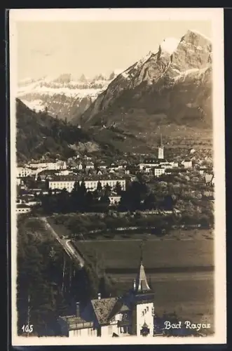 AK Bad Ragaz, Teilansicht mit Strassenpartie