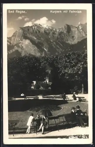 AK Bad Ragaz, Kurpark mit Falkniss
