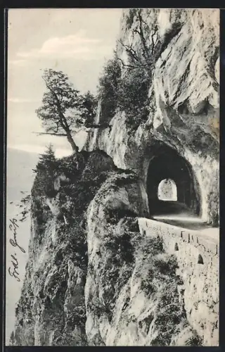 AK Merligen, Merligenstrasse, Tunnel