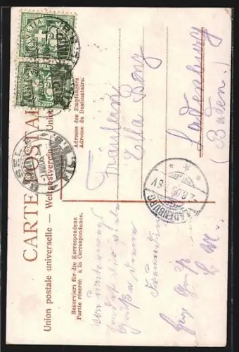 AK Basel, Rathaus, Spalentor, Fischmarktbrunnen