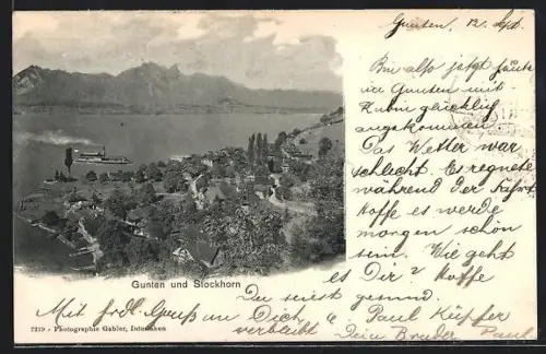 AK Stockhorn, Panorama mit Dampfer