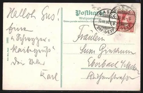 AK Basel, St. Johannbrücke mit Kleinbasel aus der Vogelschau