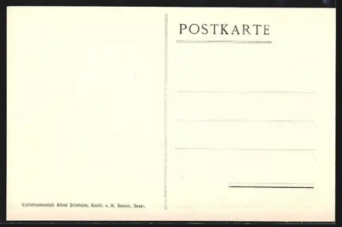 AK Basel, Öffentliche Kunstsammlung, Böcklinsaal, Innenansicht