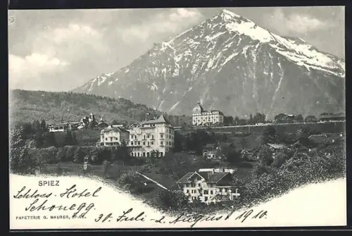 AK Spiez, Panorama mit Hotel