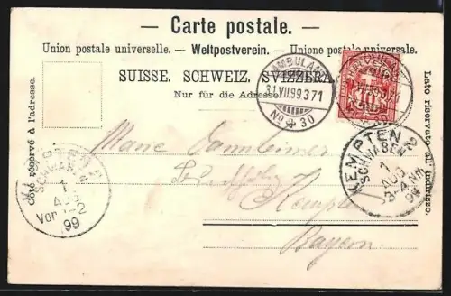 AK Stein a. Rhein, Uferpartie mit Kirche