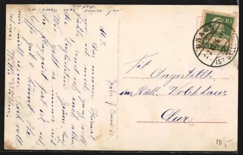 AK Grabs, Ortspanorama mit Buchs und Werdenberg