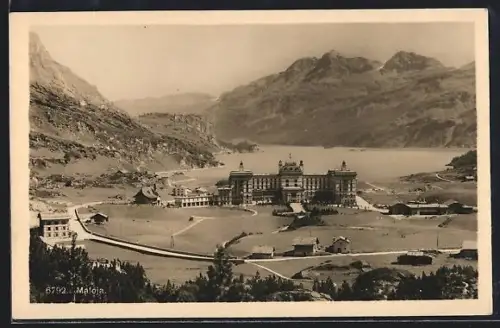 AK Maloja, Strassenpartie mit Hotel