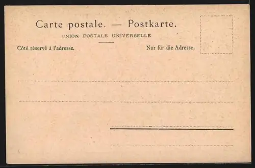 Künstler-AK Thunersee, Panorama mit Boot