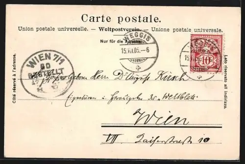 AK Weggis, Teilansicht mit Kirche