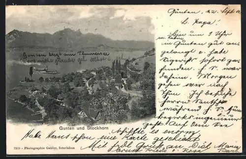 AK Gunten, Teilansicht mit Stockhorn