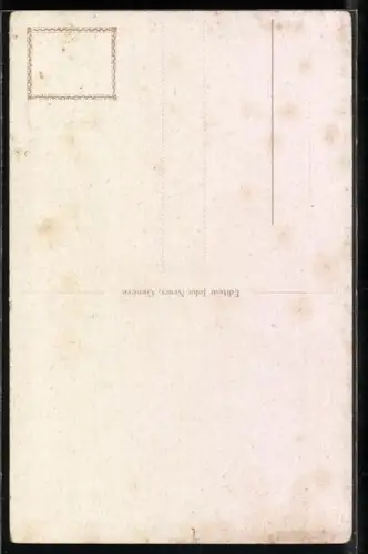 AK Honeymoon, Flitterwochen, Liebespaar, er beugt sich über sie