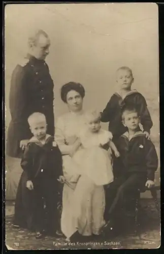 AK Gruppenbild der Familie des Kronprinzen von Sachsen
