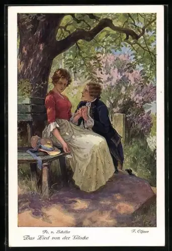 Künstler-AK Friedrich Schiller, Das Lied von der Glocke, 2. O zarte Sehnsucht, zartes Hoffen!...