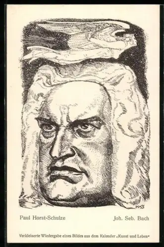 Künstler-AK Johann Sebastian Bach mit Engel