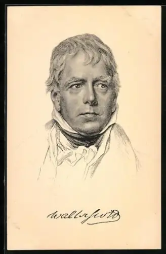 AK Portrait des Dichters Walter Scott