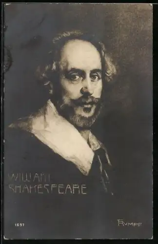Künstler-AK William Shakespeare, Portrait des Dichters